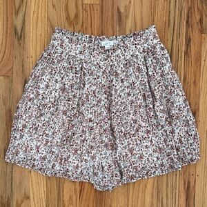 LOFT Brown and Cream Floral Shorts